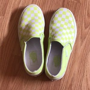 Vans checkerboard lime neon green